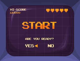 arcade game screen retro gaming machine display vector image