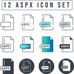aspx file format icon set 12 vector image