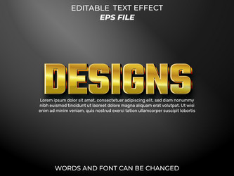 designs text effect font editable typography 3d vector image