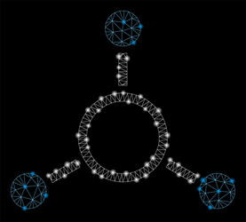 glossy mesh carcass radial structure with light vector image