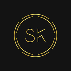 Initial letter sk logo design template sk letter Vector Image