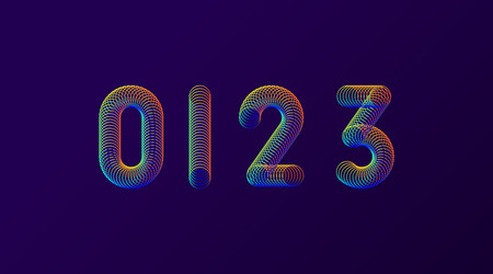 set of colorful modern abstract numbers creative vector image