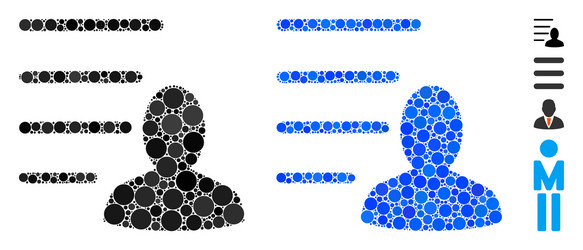 user list composition icon round dots vector image