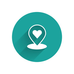 white map pointer with heart icon isolated vector image