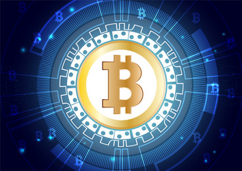 abstract background of bitcoin digital currency vector image