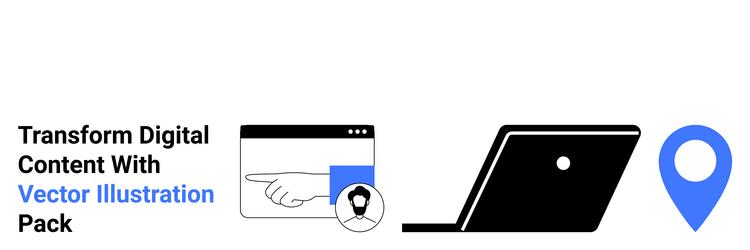 digital tools and navigation concept with browser vector image