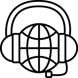 headset with sphere browser call center service vector image