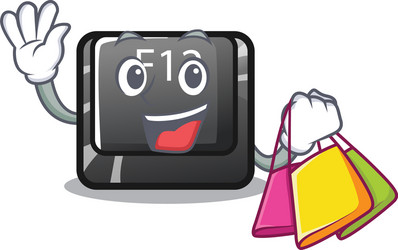 shopping button f12 isolated in character vector image