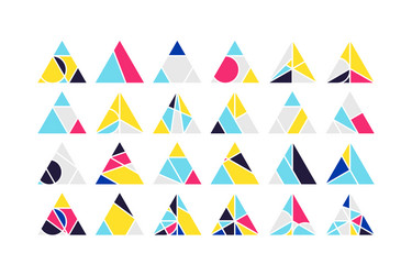 Triangle design elements set vector