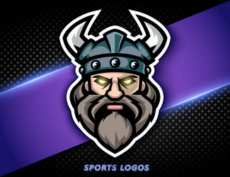 viking warrior logo sport mascot t shirt print Vector Image