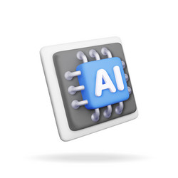 3d ai chip isolated artificial intelligence vector image