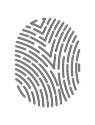 Fingerprint type with dashed line signs isolated vector