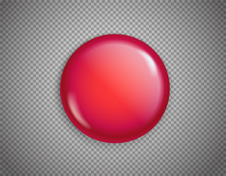 Isolated Red Button on Checkerboard Background vector image
