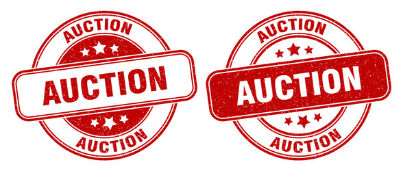 Auction stamp auction label round grunge sign Vector Image