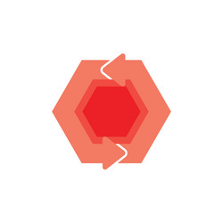 Circle hexagonal arrow symbol logo Royalty Free Vector Image