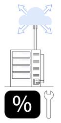 cloud computing data server with analytics vector image