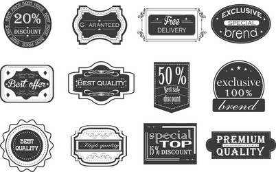 collection of vintage retro labels badges vector