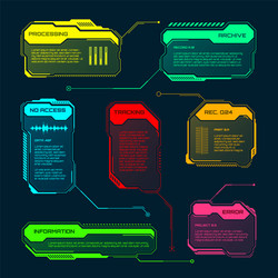 futuristic hud or ui elements sci-fi user vector image