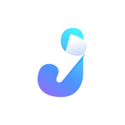 J letter logo with curled corner negative space vector