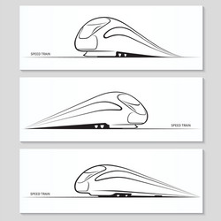 Modern Train Silhouettes Vector Image