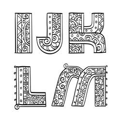 vintage set of initial letters vector image