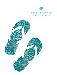 Blue and gray plants flip flops silhouettes vector