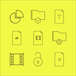 files and folders linear icon set simple outline vector image