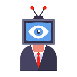 propaganda and surveillance via tv control vector image
