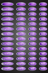 set of text game buttons in cartoon style vector image
