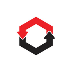 simple rotation arrows hexagonal symbol vector image