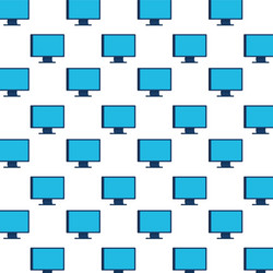desktop computers monitors pattern background vector image