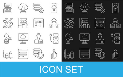 set line data export server cloud technology vector image