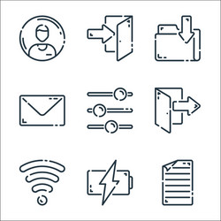 user interface line icons linear set quality vector image