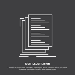 code coding compile files list icon line symbol vector image