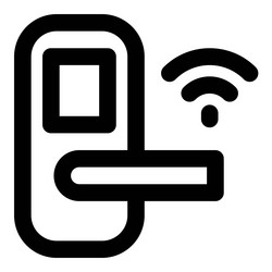 electronic lock that functions through wifi vector image