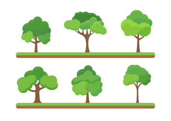 Flat tree icon trees forest simple vector