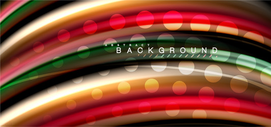 multicolored wave lines on black background design vector image