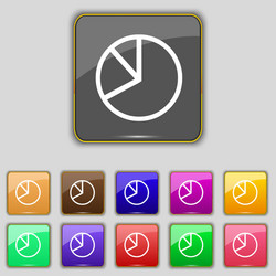 pie chart graph icon sign set with eleven colored vector image