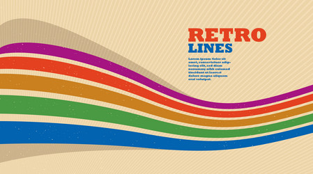 retro style abstract background with curve lines vector image