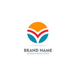 V initial curve logo Royalty Free Vector Image