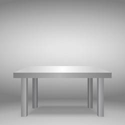 3d table platform stand template for object vector image