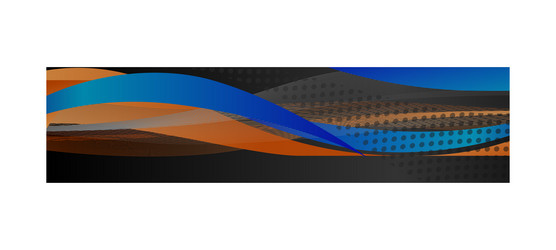 Abstract colorful wavy header design isolated vector