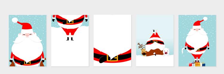 christmas card set merry and happy new vector image