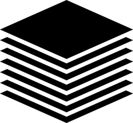 Multitier layered icon for computing or generic vector