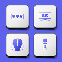 set game life bar computer monitor mouse and vr vector image