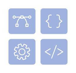 website app development buttons semi flat color vector image