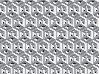 3d impossible shape abstract seamless pattern vector image
