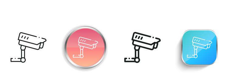 cctv icon thin linear regular and button style vector image