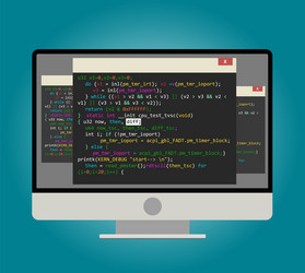 computer of programmer with code vector image