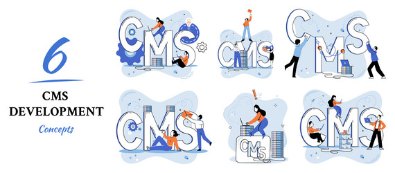concept of digital content management system cms vector image
